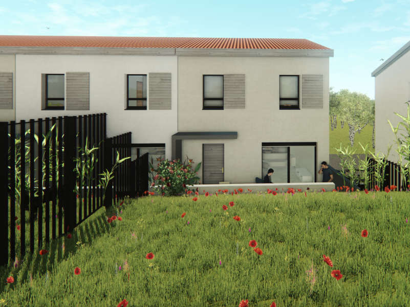 vue 3D architecte maisons jumelles à Genay